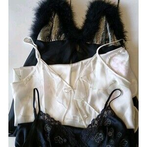 Lot of 3 Women's Lingerie Sleepwear Nightie Slip Nightgown Sexy Lace All Medium